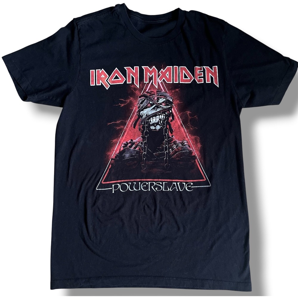 Iron Maiden Powerslave Graphic T-Shirt Black Mens Small Eddie‎ Mummy Band Tee